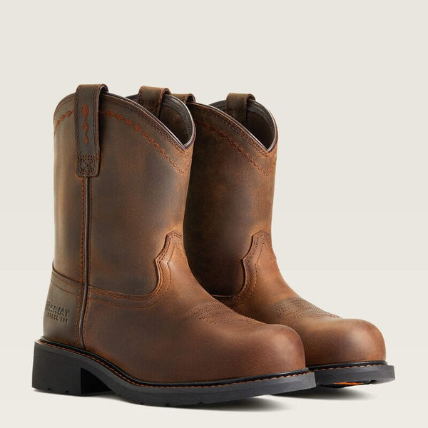 Ariat Women's - 10" Fatbaby Leather Pull-On Work Boot - Steel Toe