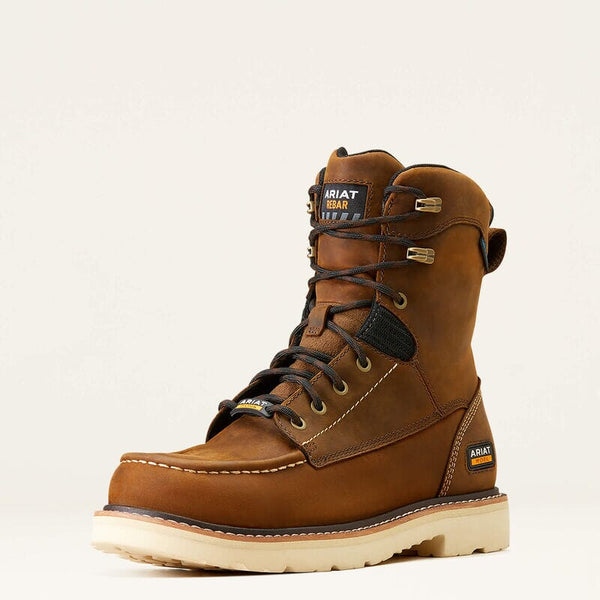 Ariat Men's - 8" Rebar Lift Waterproof Work Boot - Soft Moc Toe