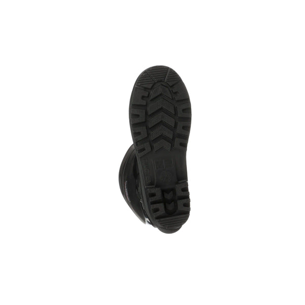 Black boot sole on a white background
