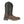 Load image into Gallery viewer, Right side view of a brown and black leather kids cowboy boot with a square toe and pull tabs, featuring a stitched pattern on the shaft.