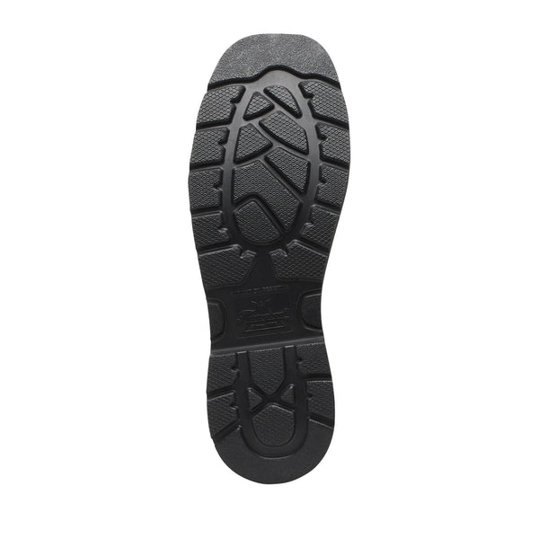 Black sole of a square toe cowboy boot on a white background