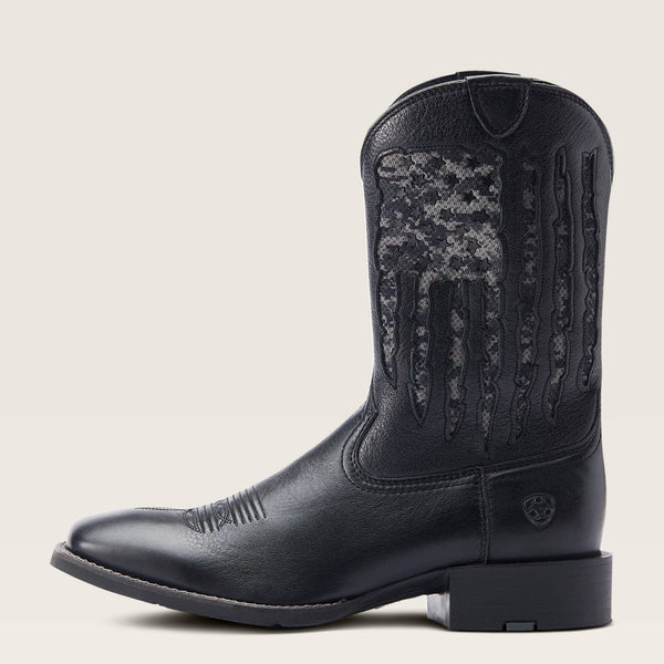 Ariat Men's - Sport My Country VentTEK Black Camo Western Boot - Square Toe