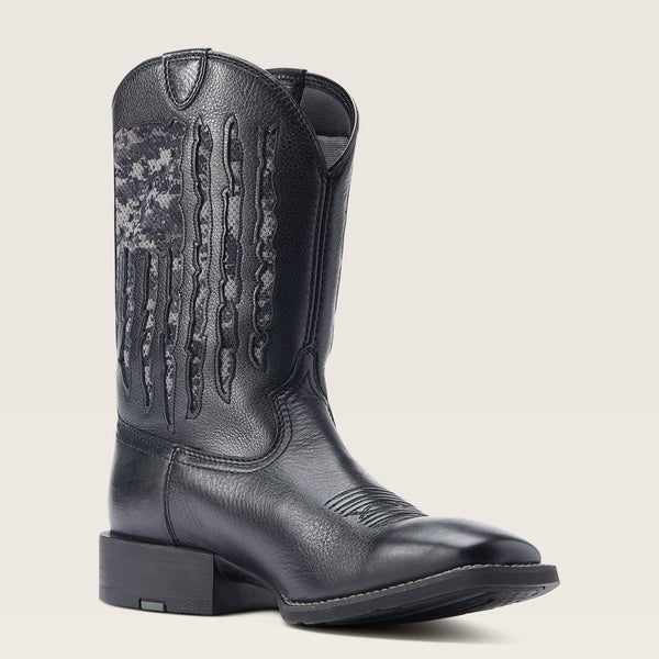 Ariat Men's - Sport My Country VentTEK Black Camo Western Boot - Square Toe