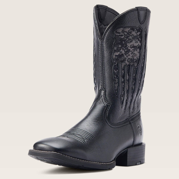Ariat Men's - Sport My Country VentTEK Black Camo Western Boot - Square Toe
