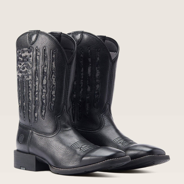Ariat Men's - Sport My Country VentTEK Black Camo Western Boot - Square Toe