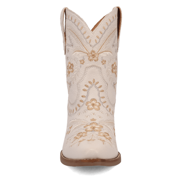 Dingo 1969 Women's - 7" Primrose White Floral Western Ankle Booties - Snip Toe