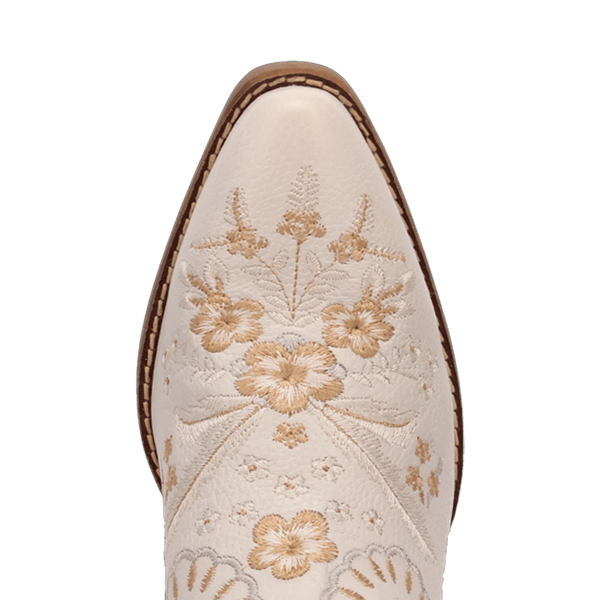 Dingo 1969 Women's - 7" Primrose White Floral Western Ankle Booties - Snip Toe