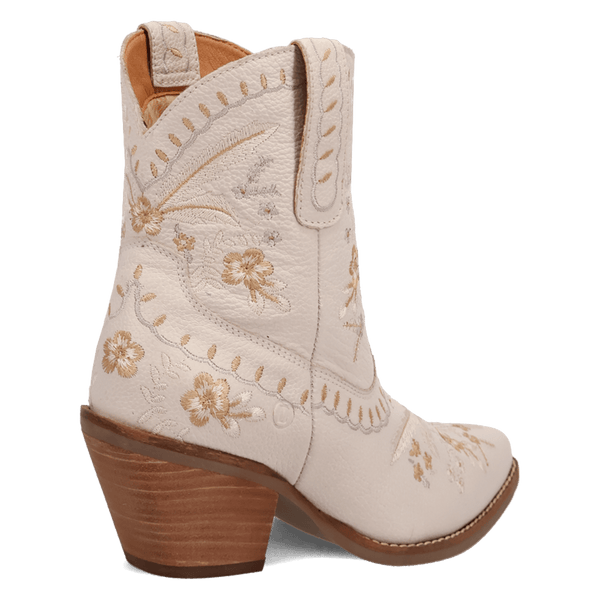 Dingo 1969 Women's - 7" Primrose White Floral Western Ankle Booties - Snip Toe