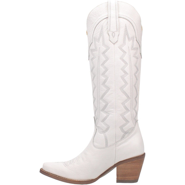 Dingo Women's - 16" High Cotton White Western Boots - Snip Toe