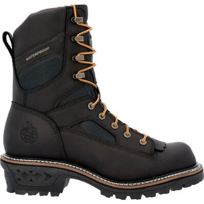 Georgia Men's - 9" Waterproof LTX Logger Work Boot - Round Soft Toe