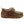 Load image into Gallery viewer, Brown children's moccasin shoe with a strap with design printed on top