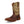 Load image into Gallery viewer, Front angled view of brown and beige cowboy boot with intricate stitching upper and alligator print lower on a white background