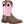 Load image into Gallery viewer, kids cowgirl boot with distressed brown vamp and pink shaft with white and brown stitching