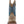Load image into Gallery viewer, front view of little kids cowboy boot with distressed brown vamp and slate blue shaft with white and brown stitching
