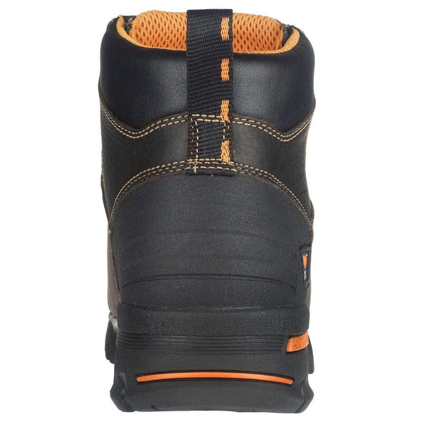 Men's Black workboot with orange accents and orange accents
