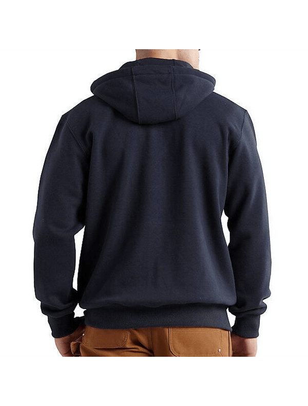 back of man wearing black hoodie with tan pants