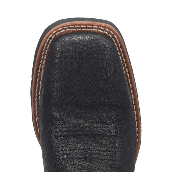 square toe on black vamp