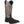 Load image into Gallery viewer, cowboy boot with distressed brown shaft and black vamp. white and black embroidery