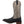 Load image into Gallery viewer, alternate side of cowboy boot with distressed brown shaft and black vamp. white and black embroidery