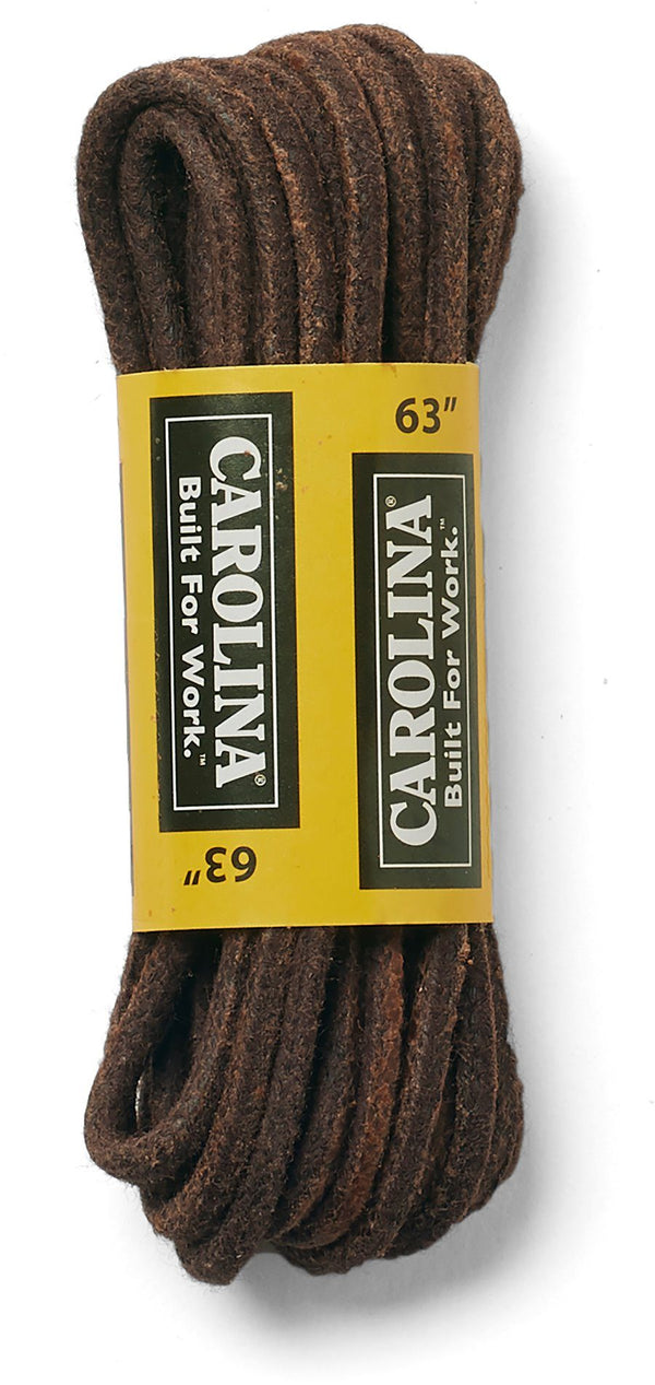 brown 63 inch boot laces wrapped with Carolina logo label