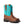 Load image into Gallery viewer, mid-rise kids cowgirl boot with turquoise shaft and brown foot a decorative stitching 
