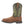 Load image into Gallery viewer, side view of cowboy boot with green distressed shaft and lime green fire-like embroidery and a brown vamp
