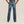 Load image into Gallery viewer, back view of person wearing distressed denim dark blue jeans with brown belt, charcoal shirt, and tan boots
