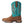 Load image into Gallery viewer, side view of cowboy boot with turquoise shaft and net inlays with white embroidery and a brown vamp 

