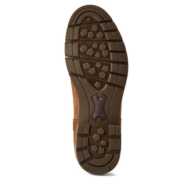 light brown sole on slip on brown boot