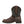 Load image into Gallery viewer, side view of mid-rise dark brown cowgirl boot with light blue embroidery
