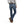 Load image into Gallery viewer, back view of Woman wearing light grey shirt tucked into light blue jeans
