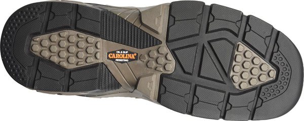bottom of black and grey sole of mens work boot
