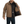 Load image into Gallery viewer, man wearing brown heavy coat holding one side open with inside pockets
