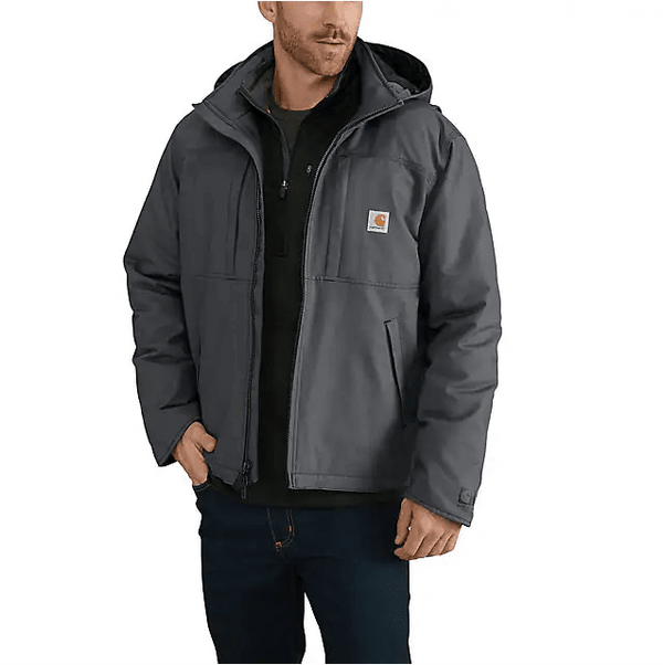 man wearing grey heavy coat with hood