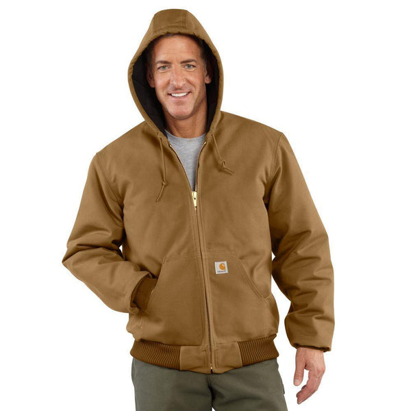 man wearing man wearing brown insulated jacket with hood over head