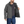 Load image into Gallery viewer, man showing the fleece lined interior and pocket of grey jacket with hood