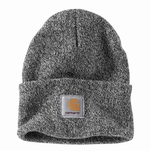 heather grey beanie with cuff and carhartt logo