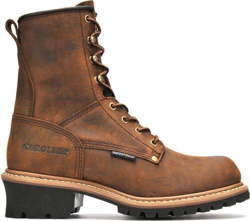 hightop brown boot with high heel and black sole