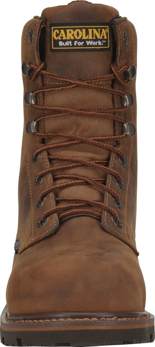 front of dark brown work booth with darker brown sole