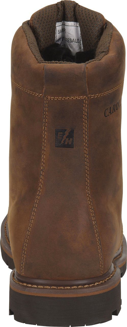 back of dark brown work booth with darker brown sole