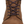 Load image into Gallery viewer, front view of mid top light brown work boot with gold eyelets and dark brown sole and purple laces