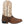 Load image into Gallery viewer, side view of cowgirl boot with brown/white shaft with embroidery and brown vamp with leather tassels 
