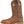 Load image into Gallery viewer, side view of brown and tan cowboy boot with white and orange embroidery and square toe
