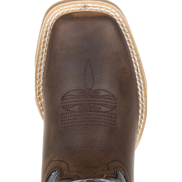 square toe on brown boot