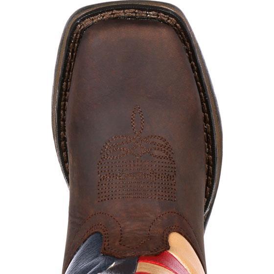 square toe on brown vamp
