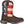 Load image into Gallery viewer, side view of kids boot with american flag shaft and dark brown vamp
