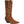 Load image into Gallery viewer, high top brown cowgirl boot with white embroidery and narrow toe
