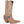 Load image into Gallery viewer, high top light brown cowgirl boot with white embroidery and american flag belt on vamp