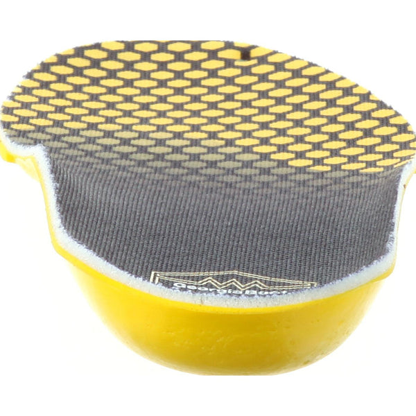 back of yellow and black shoe insert