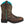 Load image into Gallery viewer, side of brown  cowgirl boot with turquoise line down side, embroidery,  and inside boot with square toe
